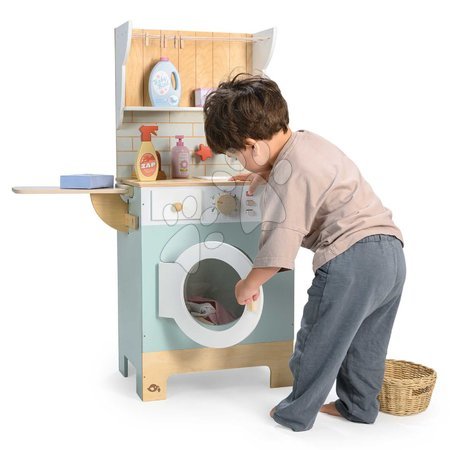 Waschmaschinen für Kinder - Holz-Wäscherei mit Frontlader-Waschmaschine Laundrette Tender Leaf Toys - 13