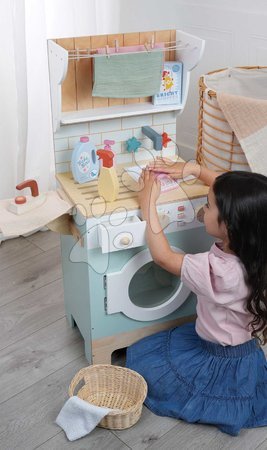 Waschmaschinen für Kinder - Holz-Wäscherei mit Frontlader-Waschmaschine Laundrette Tender Leaf Toys - 14