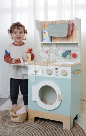 Waschmaschinen für Kinder - Holz-Wäscherei mit Frontlader-Waschmaschine Laundrette Tender Leaf Toys - 15