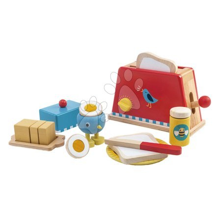 Dřevěné kuchyňky - Dřevěný topinkovač s vajíčkem Toaster&Egg Tender Leaf Toys