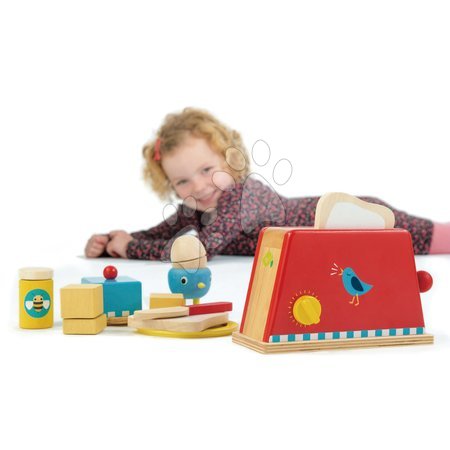Dřevěné kuchyňky - Dřevěný topinkovač s vajíčkem Toaster&Egg Tender Leaf Toys - 3