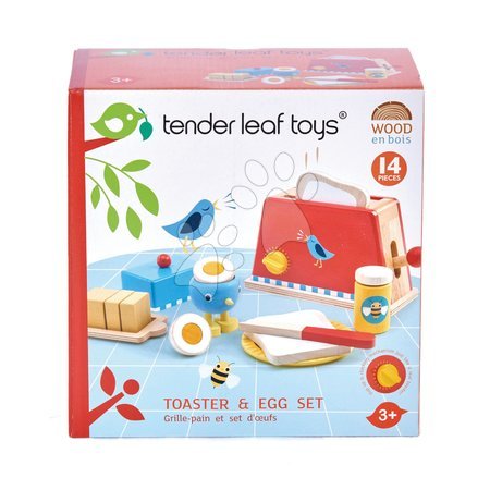 Dřevěné kuchyňky - Dřevěný topinkovač s vajíčkem Toaster&Egg Tender Leaf Toys - 2