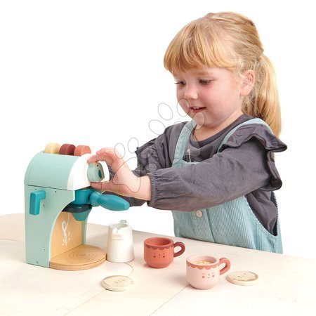 Drevené kuchynky - Drevený kávovar Cappuccino Babyccino Maker Tender Leaf Toys_1