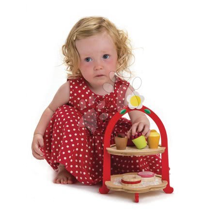 Dětské kuchyňky Tender Leaf Toys - Dřevěný stojan se sladkostmi Afternoon Tea Stand Tender Leaf Toys 7dílná sada_1