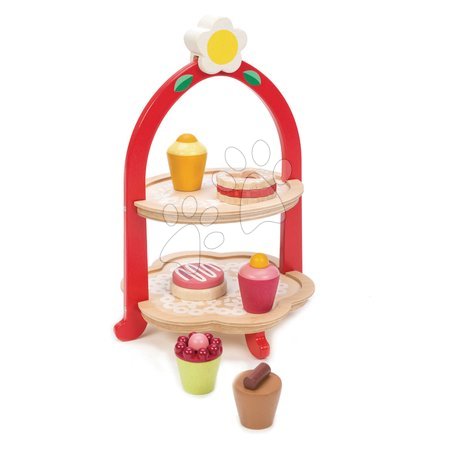 Fa játékkonyhák - Fa állvány édességekkel Afternoon Tea Stand Tender Leaf Toys - 2