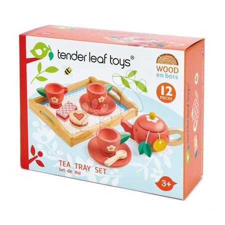 Bucătării de jucărie din lemn - Tavă din lemn cu set de ceai Tea Tray Tender Leaf Toys_1