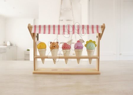 Lesene kuhinje - Lesena sladoledarna z nasmehom Scoops and Smiles Tender Leaf Toys - 3