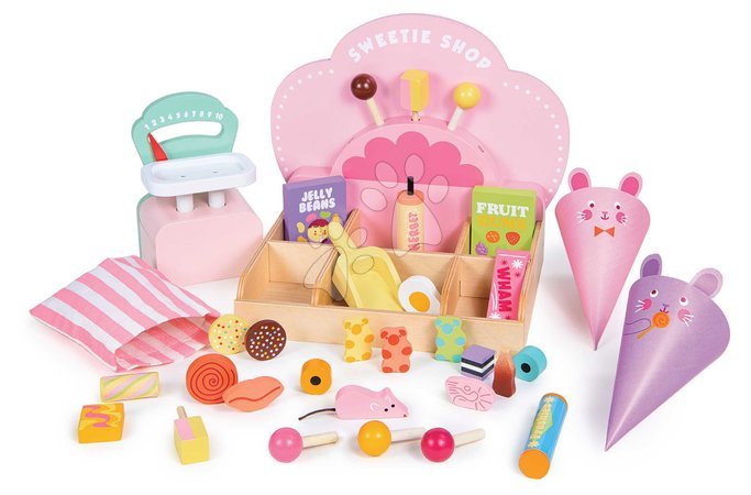 Holz-Kaufläden für Kinder - Holz-Süßigkeitenladen Sweetie Pic'N'Mix Shop Tender Leaf Toys - 2