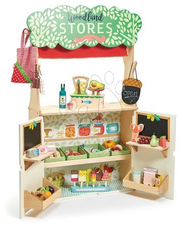 Fa játék szupermarket - Fa üzlet bábszínházzal Woodland Stores and Theatre Tender Leaf Toys_1