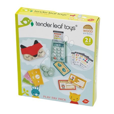 Supermarketuri de jucărie din lemn - Terminal cititor de card din lemn Play Pay pack Tender Leaf Toys - 2