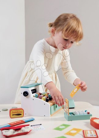Dřevěné dětské obchůdky - Dřevěný platební terminál General Stores Till Tender Leaf Toys - 5