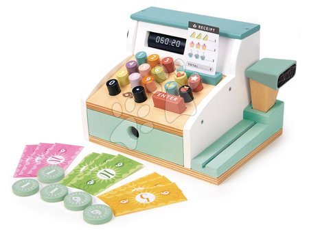 Dřevěné dětské obchůdky - Dřevěný platební terminál General Stores Till Tender Leaf Toys - 4