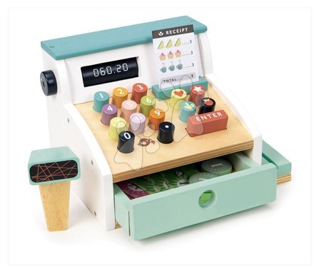Dřevěné dětské obchůdky - Dřevěný platební terminál General Stores Till Tender Leaf Toys - 3