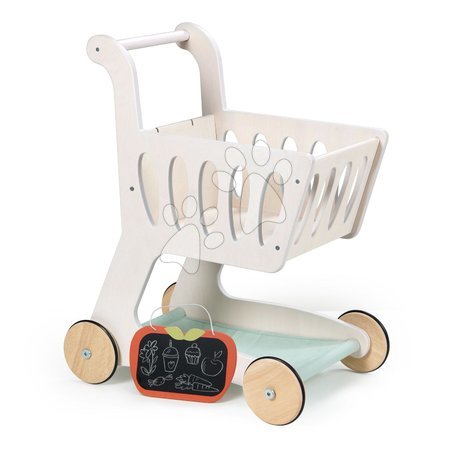 Dřevěné dětské obchůdky - Dřevěný nákupní vozík Shopping Cart Tender Leaf Toys