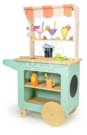 Ab 3 bis 6 Jahren - Holz-Strandbar mit Getränken Drinks Trolley Tender Leaf Toys