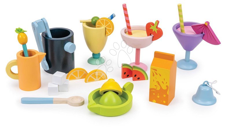 Holz-Kaufläden für Kinder - Holz-Strandbar mit Getränken Drinks Trolley Tender Leaf Toys - 2