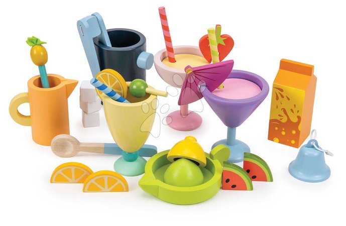 Holz-Kaufläden für Kinder - Holz-Strandbar mit Getränken Drinks Trolley Tender Leaf Toys - 3