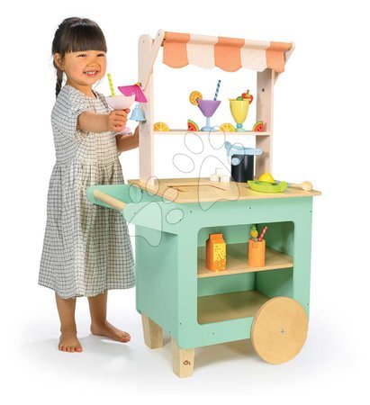 Holz-Kaufläden für Kinder - Holz-Strandbar mit Getränken Drinks Trolley Tender Leaf Toys - 11