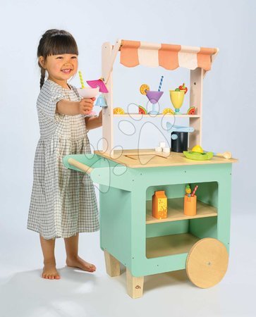 Holz-Kaufläden für Kinder - Holz-Strandbar mit Getränken Drinks Trolley Tender Leaf Toys - 12