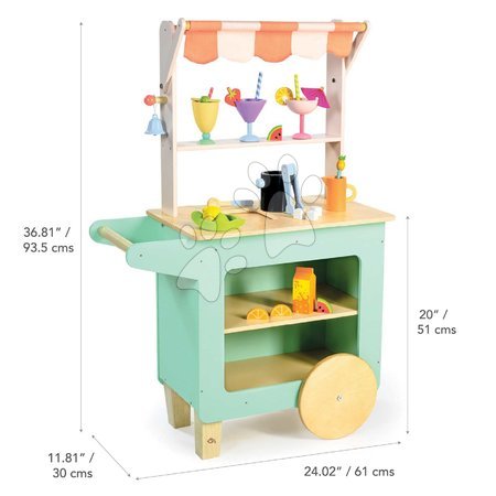 Holz-Kaufläden für Kinder - Holz-Strandbar mit Getränken Drinks Trolley Tender Leaf Toys - 4