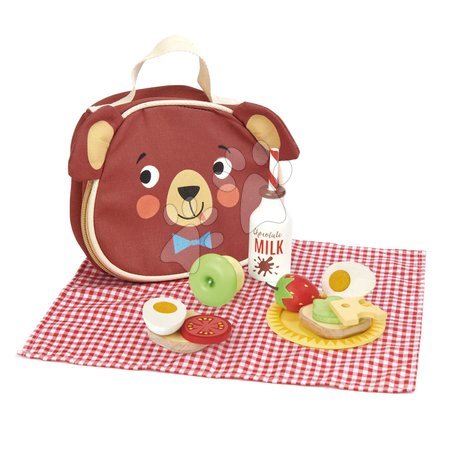 Jucării pentru copilași de la 3 la 6 ani - Set din lemn pentru excursie Little Bear's Picnic Tender Leaf Toys