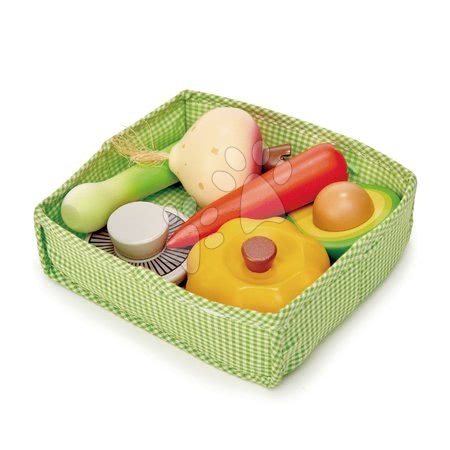 Dřevěné kuchyňky - Dřevěná zelenina Veggie Crate Tender Leaf Toys
