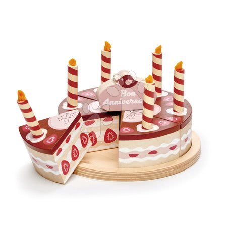 Bucătării de jucărie - Tort de ciocolată din lemn Chocolate Birthday Cake Tender Leaf Toys