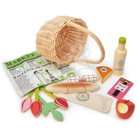 Drewniane kuchnie - Koszyk wiklinowy z tulipanami Tender Leaf Toys - 1