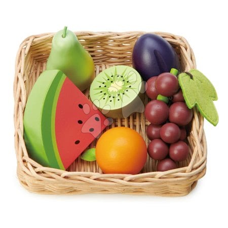 Detské kuchynky - Drevený košík s ovocím Fruity Basket Tender Leaf Toys