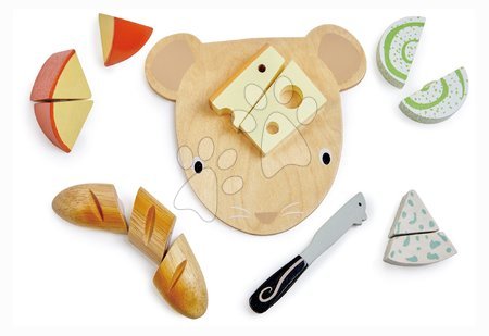 Detské kuchynky - Drevená doska so syrom Cheese Chopping Board Tender Leaf Toys