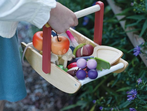 Holzspielzeug - Holzkorb zum Sammeln von Waldfrüchten Wild Wood Foraging Trug Tender Leaf Toys - 10