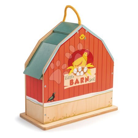 Fa babaházak  - Fa tanya traktorral Little Barn Tender Leaf Toys - 5