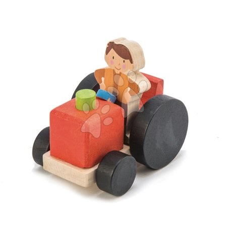 Fa babaházak  - Fa tanya traktorral Little Barn Tender Leaf Toys - 6