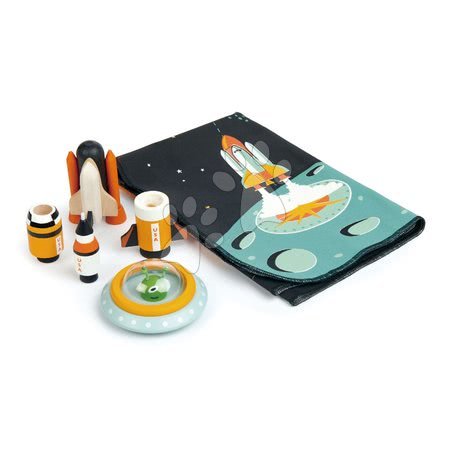 Jucării pentru copilași de la 3 la 6 ani - Set din lemn Aventură în Spațiu Space Adventure Tender Leaf Toys