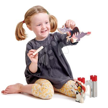 Lesene kocke Tender Leaf  - Leseni vitez z zmajem in princesko Knight and Dragon tales Tender Leaf Toys - 1