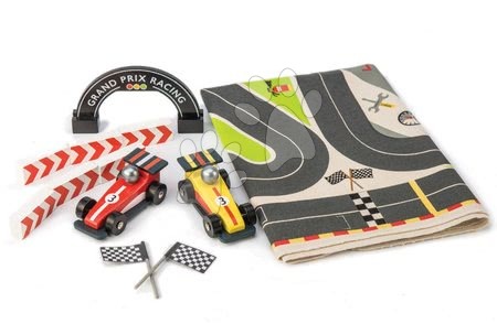 Dřevěná auta  Tender Leaf Toys od výrobce Tender Leaf Toys - Dřevěná závodní auta Formula One Racing Playmat Tender Leaf Toys_1