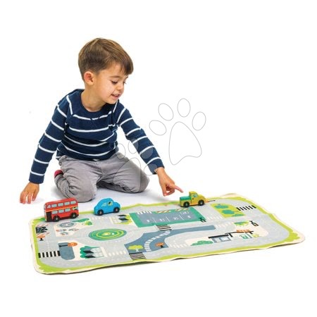 Fa kisautók - Fa városi járművek Town Playmat Tender Leaf Toys_1