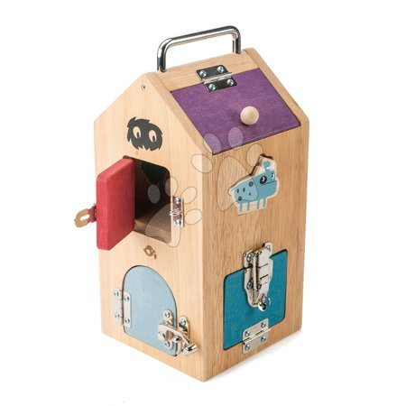 Juegos de aprendizaje de madera - Casa de madera con monstruos Monster Lock Box Tender Leaf Toys