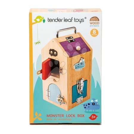 Lesene poučne igre - Lesena hiška s pošastmi Monster Lock Box Tender Leaf Toys - 4
