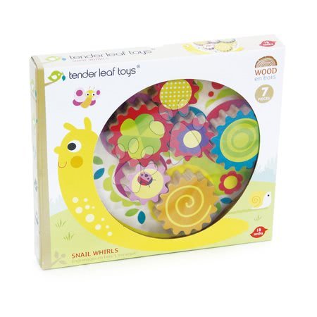 Drewniane zabawki edukacyjne - Drewniany edukacyjny ślimak Snail Whirls Tender Leaf Toys - 3
