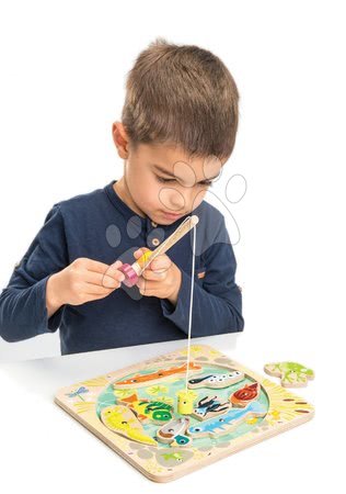 Jucării din lemn  - Pescar magnetic din lemn Pond Dipping Tender Leaf Toys_1