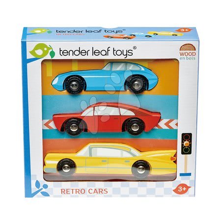 Drewniane samochody - Samochody sportowe z drewna Retro Cars Tender Leaf Toys - 4