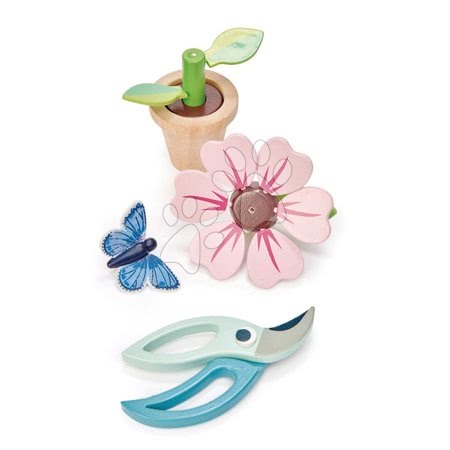 Lesene igrače za igre poklicev - Lesena rožica v cvetličnem lončku Blossom Flowerpot Tender Leaf Toys_1