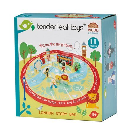 Dřevěné didaktické hračky - Dřevěné město s figurkami London Story Bag Tender Leaf Toys - 3