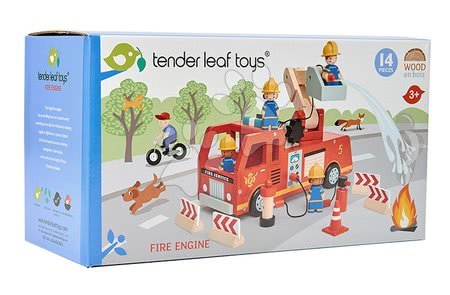 Dřevěná auta  - Dřevěné hasičské auto Fire Engine Tender Leaf Toys - 5