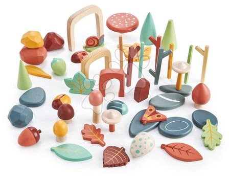 Drevené didaktické hračky - Drevená zbierka lesných pokladov My Forest Floor Tender Leaf Toys s kamienkami listami chrobáčikmi_1