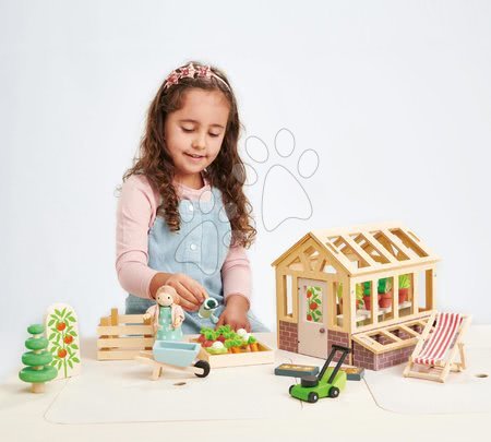 Dřevěné domky pro panenky - Dřevěný skleník Greenhouse and Garden Set Tender Leaf Toys - 2
