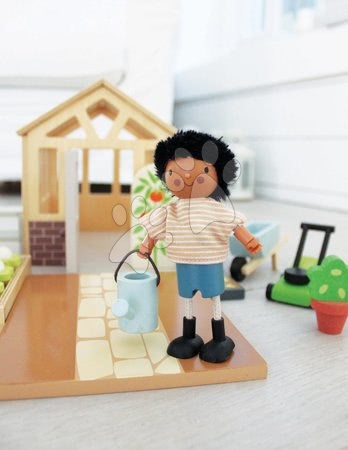 Dřevěné domky pro panenky - Dřevěný skleník Greenhouse and Garden Set Tender Leaf Toys - 3