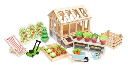 Dřevěné domky pro panenky - Dřevěný skleník Greenhouse and Garden Set Tender Leaf Toys - 4