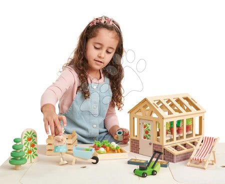 Dřevěné domky pro panenky - Dřevěný skleník Greenhouse and Garden Set Tender Leaf Toys - 5
